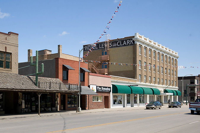 West Main Street in Mandan, North Dakota, part of the Mandan Commercial Historic District. 